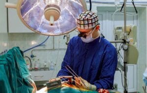 Surgery operating room with electrocautery equipment for cardiovascular emergency surgery center